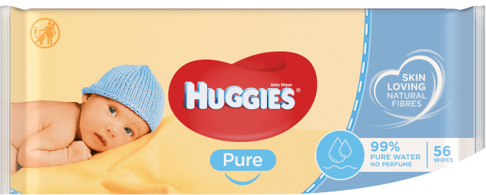Huggies® Pure Wipes product packaging.